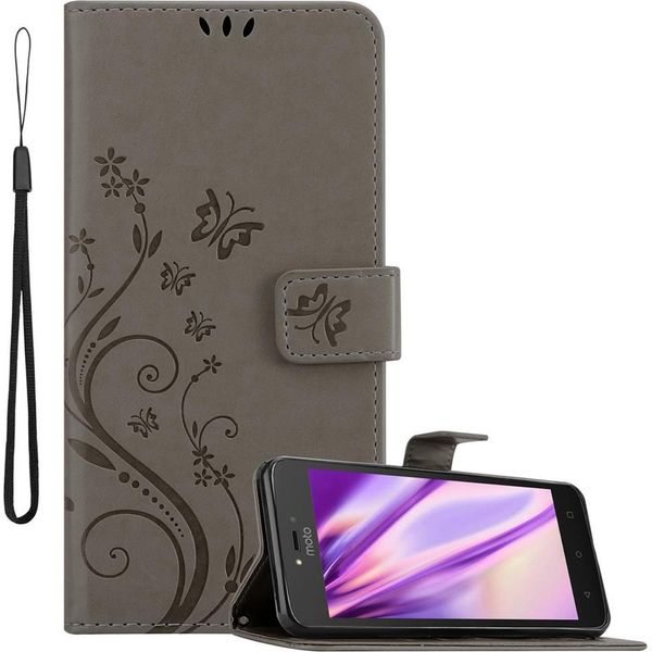 Cadorabo Cover Per Motorola Moto C Cover Protettiva In Grigio Cover Protettiva Cover Per Telefono Cellulare Cover Fiori Custodia Fiore-image