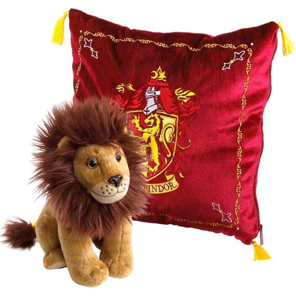 Cuscino Con Mascotte Della Casa Di Harry Potter E Peluche Di Grifondoro-image