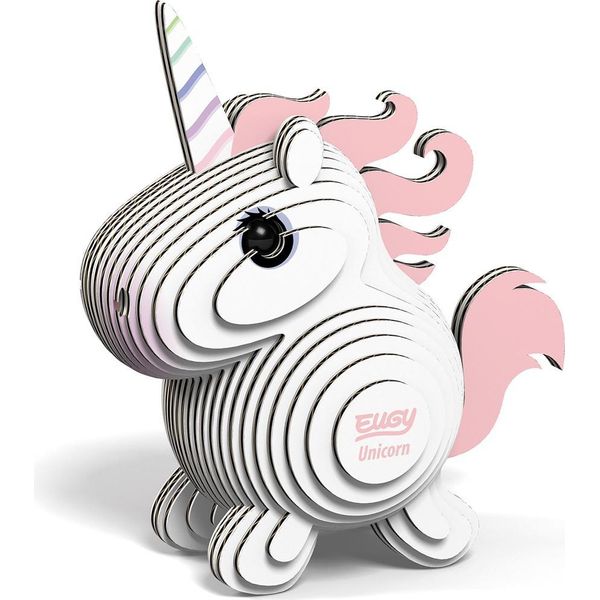Eugy Kit Di Artigianato 3D Unicorno Rosa - Figura Animale 3D Unica Nel Suo Genere-image