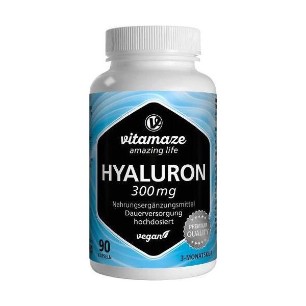 Acido Ialuronico 300 Mg Capsule Vegane Ad Alto Dosaggio 90 Capsule-image