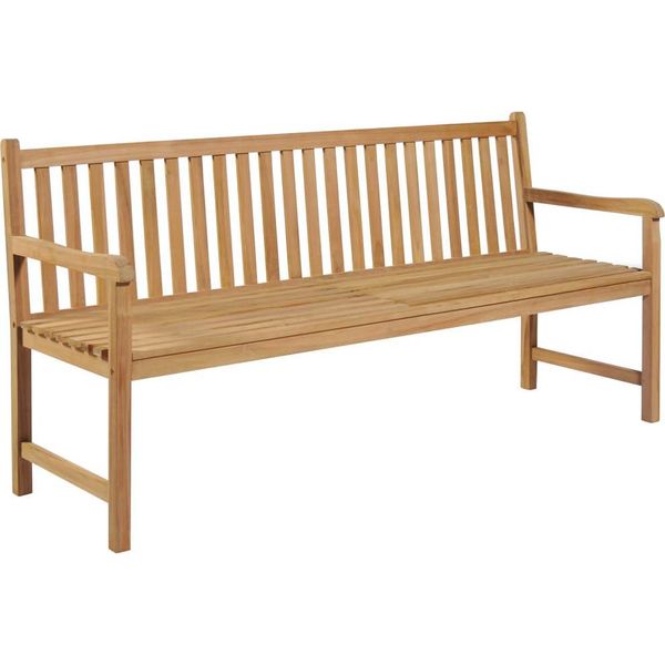 Syfax™ Panca Da Giardino Con Cuscino Azzurro 175 Cm Massello Di Teak-image