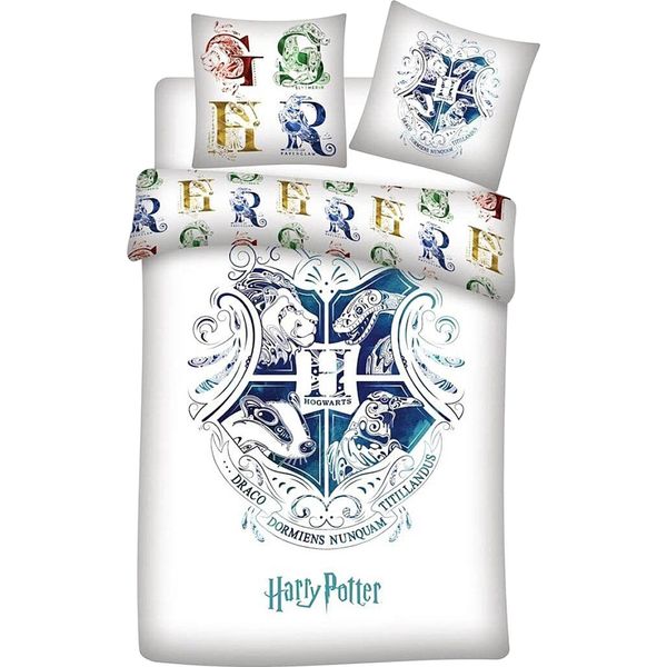 Harry Potter Bettbezug - Hogwarts Weiß Poliestere-image