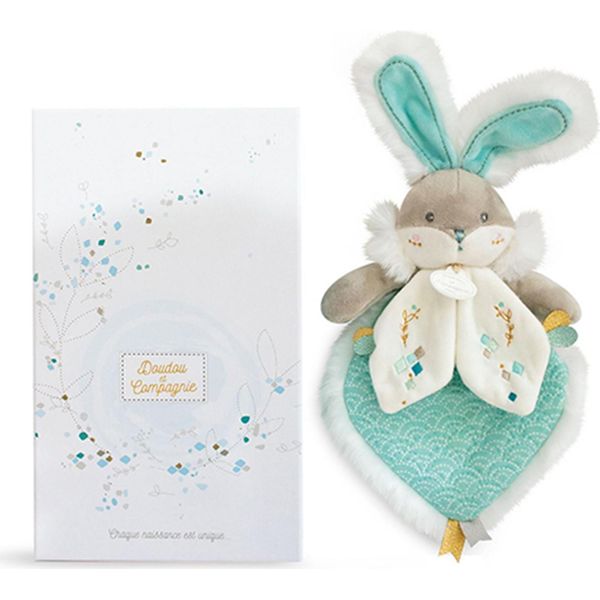 Set Regalo Doudou - Amico Coniglio Turchese Giocattolo 24 Cm-image