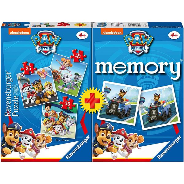 Ravensburger Paw Patrol Multipack Puzzle Per Bambini 25, 36, 49 E Memory 48 Carte-image