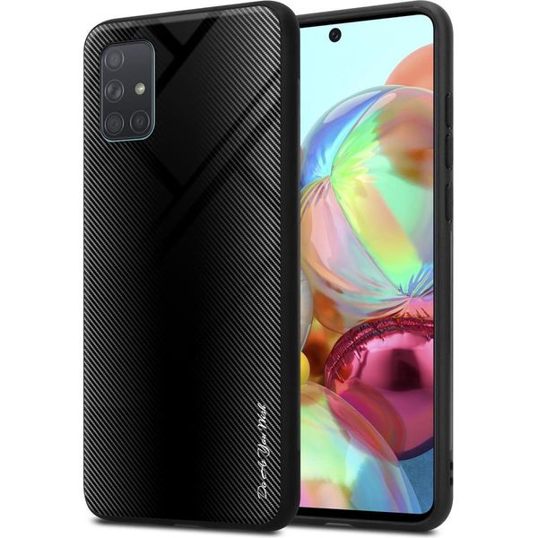 Cadorabo Custodia Per Samsung Galaxy A71 4G Custodia Protettiva In Nero Custodia Del Telefono Cellulare Custodia Tpu Cover Vetro Temperato Custodia-image