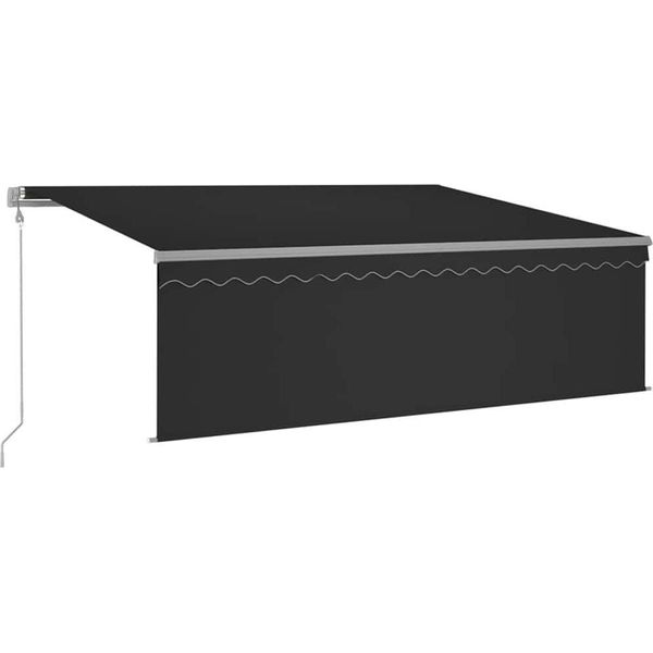 Vidaxl Tenda Automatica A Rullo Con Sensore Di Vento A Led 4,5X3 M Antracite-image