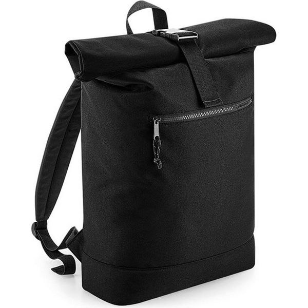 Bagbase - Zaino, Con Parte Superiore Arrotolata, Riciclato RW7779 (Taglia Unica) (Nero)-image