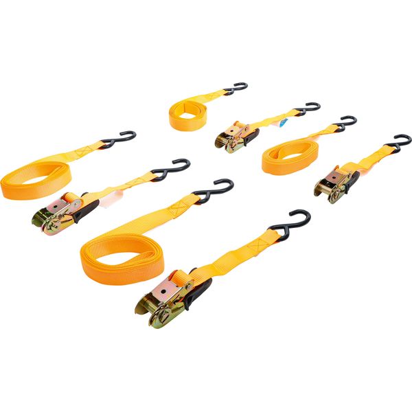 Bgs Diy 6831 | Set Di Cinghie Di Tensione A Cricchetto | Con Ganci Pesanti | 5 M X 25 Mm | 4 Pz.-image