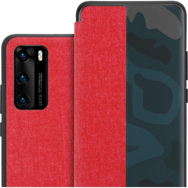 Custodia Cadorabo Per Huawei P40 Custodia Protettiva In Rosso Custodia Per Cellulare Cover Book Case Etui-image
