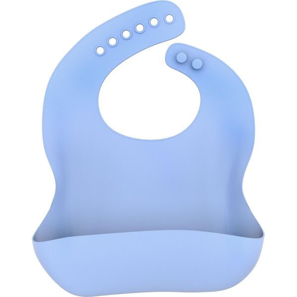 Intirilife Bavaglino Per Bambini Blu In Silicone Con Vaschetta Di Sgocciolamento Senza Bpa, Lavabile In Lavastoviglie E Facile Da Pulire-image
