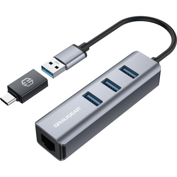 Graugear G-HUB31L-AC Graugear USB-HUB 3X Usb 3.0 Ports Type-A+ Gbit Lan Retail-image