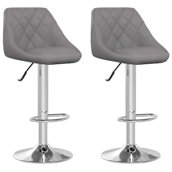 Syfax™ Sgabelli Da Bar 2 Pz Grigi In Pelle Finta-image