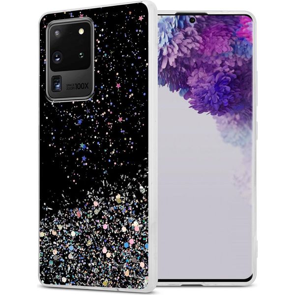 Cadorabo Cover Per Samsung Galaxy S20 Ultra Cover Protettiva In Nero Custodia Per Telefono Cellulare Tpu Custodia Glitter Cover Glitter-image