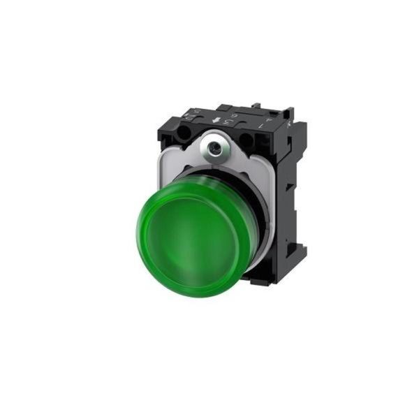 Spia Siemens Verde Piatta 24 V/Ac, 24 V/Dc Sirius Act 3SU1102-6AA40-1AA0 1 Pz-image