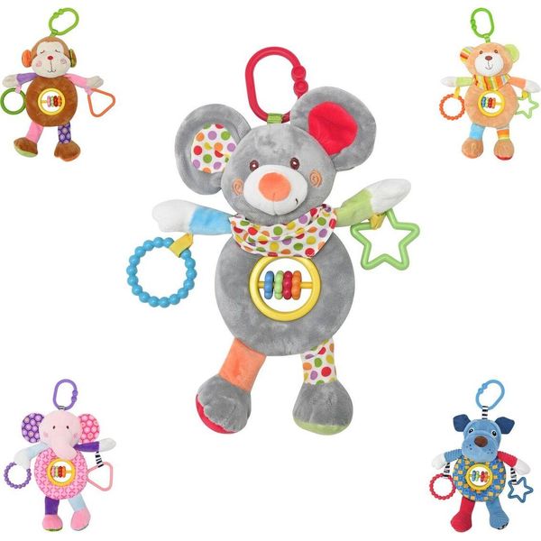 Lorelli Bebè Peluche Activitiy Toy Peluche, Afferrare Il Giocattolo, Anello C Dalla Nascita Grigio-image