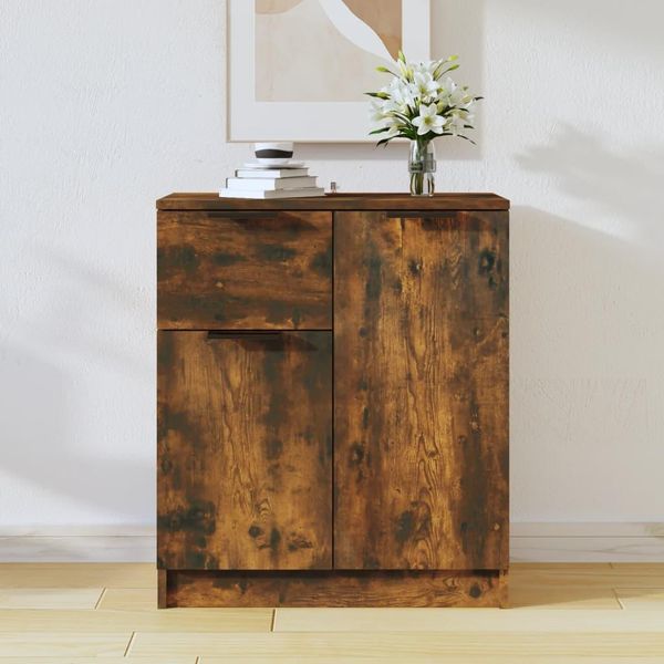 Vidaxl Credenza Rovere Affumicato 60X30X70 Cm Materiale A Base Di Legno-image