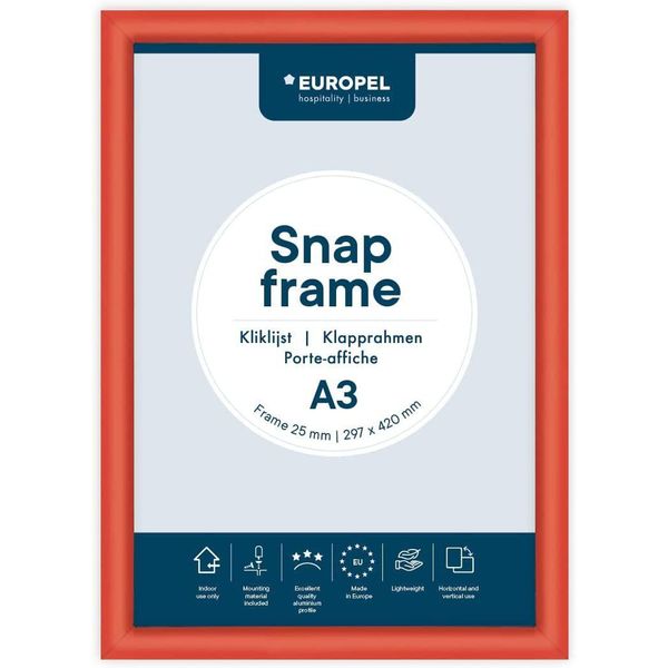 Europel 355027 Europel Premium Cornice Per Poster, Din A3, 25 Mm, Rosso-image