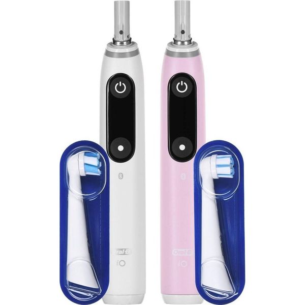 Oral-B Electric Toothbrush | Io6 Duopack | Rechargeable | For Adults | Number Of Brush Heads Included 2 | Number Of Teeth Brushing Modes 5 | White/Pink-image