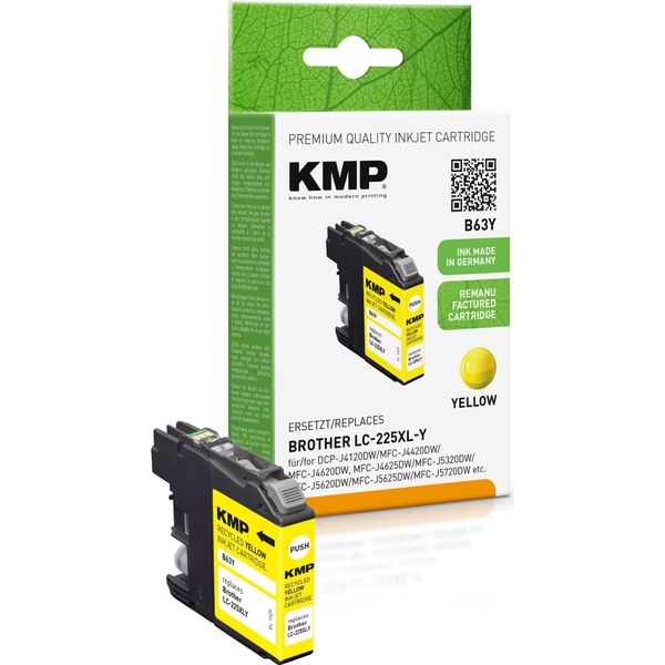 Kmp Printtechnik Ag 1530,4009 Kmp Patrone Brother LC-225XLY 1200 S. Yellow Remanufactured-image