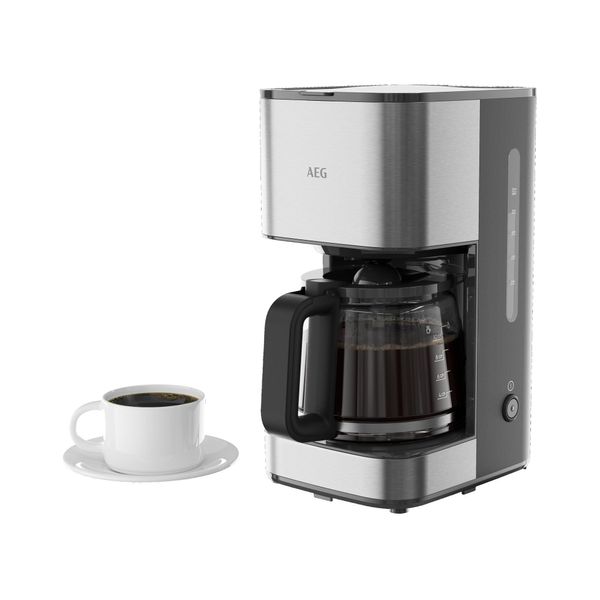 Aeg CM3-1-3ST, Caffettiera, 1,25 L, Caffè Macinato, 1000 W, Nero, Acciaio Inossidabile-image