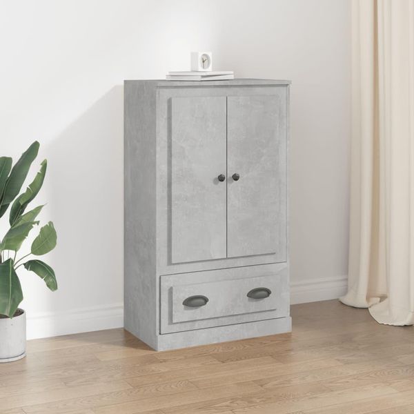 Vidaxl Highboard Grigio Cemento 60X35,5X103,5 Cm Materiale A Base Di Legno-image