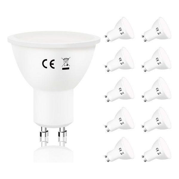 Zmh Led GU10 Lampadina Bianco Freddo 6W A Risparmio Energetico 5000K Angolo Di Emissione 110°Spot 10Pz.-image
