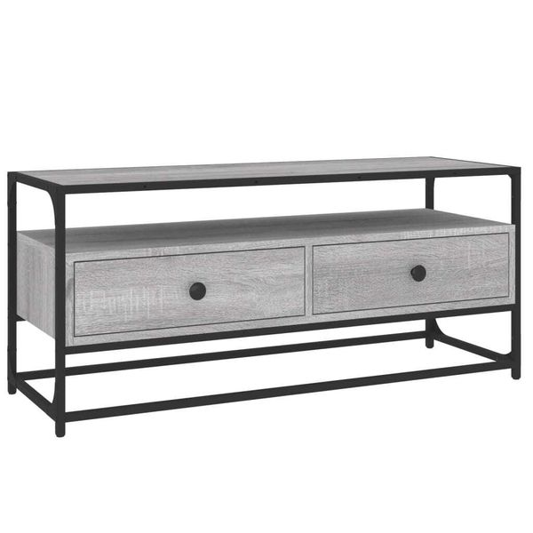 Syfax™ Mobile Porta Tv Grigio Sonoma 100X35X45 Cm In Legno Multistrato-image