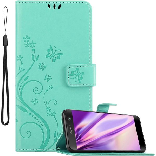 Cadorabo Cover Per Sony Xperia XA2 Cover Protettiva In Turchese Cover Protettiva Cover Telefono Cellulare Cover Fiori Custodia Fiore-image