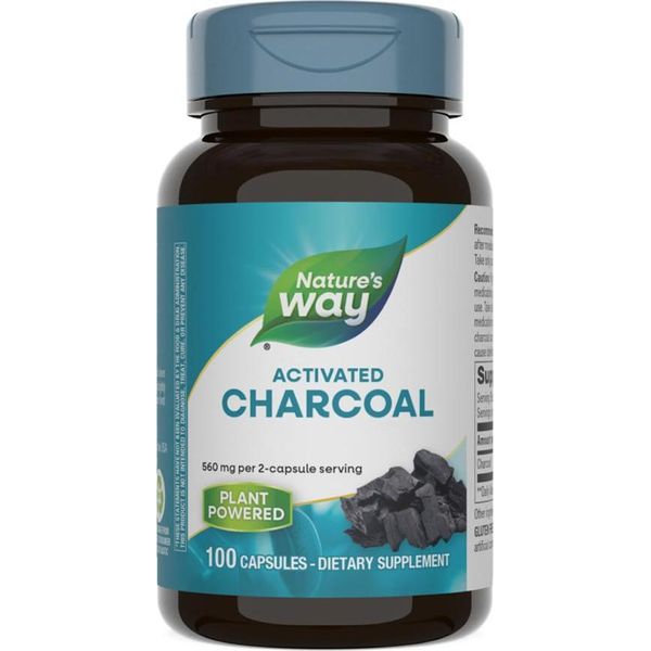 Nature's Way, Carbone Attivo, 280 Mg, 100 Capsule - Giallo-image