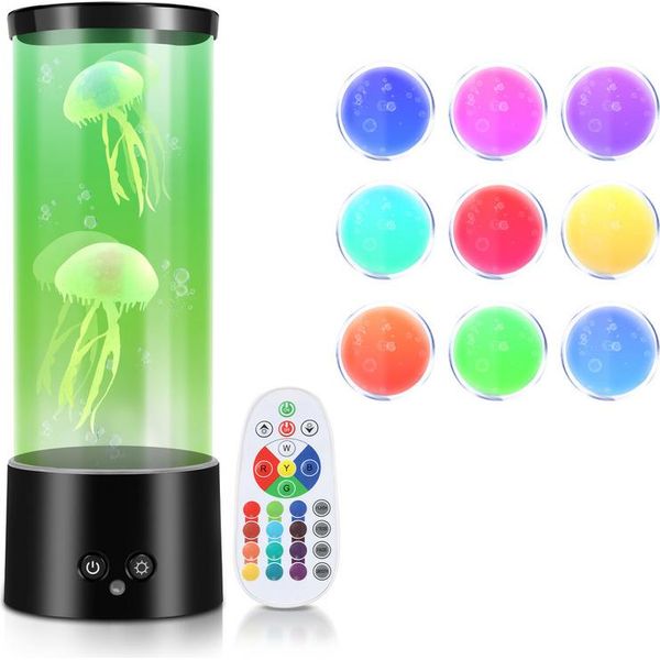 Swanew Led Meduse Luci Notturne Lava Lampada Da Tavolo Lampada Creativa Da Camera Da Letto Rgb Artificiale-image