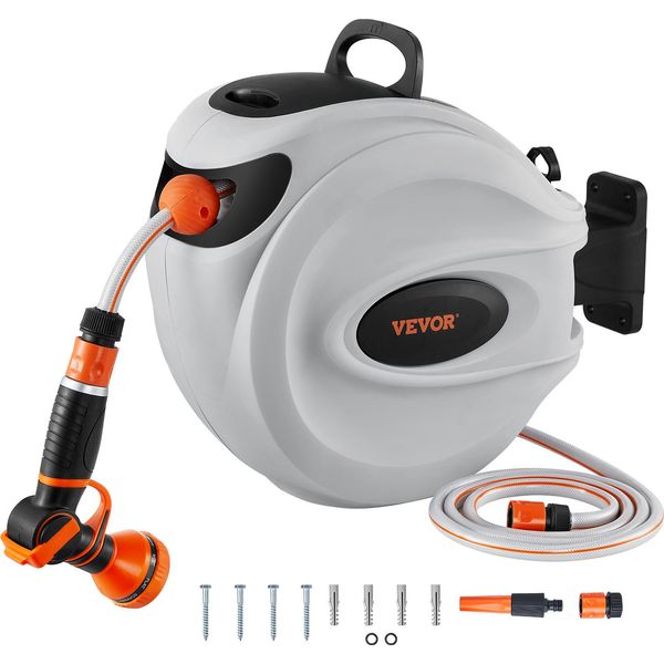 Vevor Scatola Portagomma Da Parete 35Mx12Mm Avvolgitubo Tubo Da Giardino Avvolgitubo Tubo Da Giardino-image