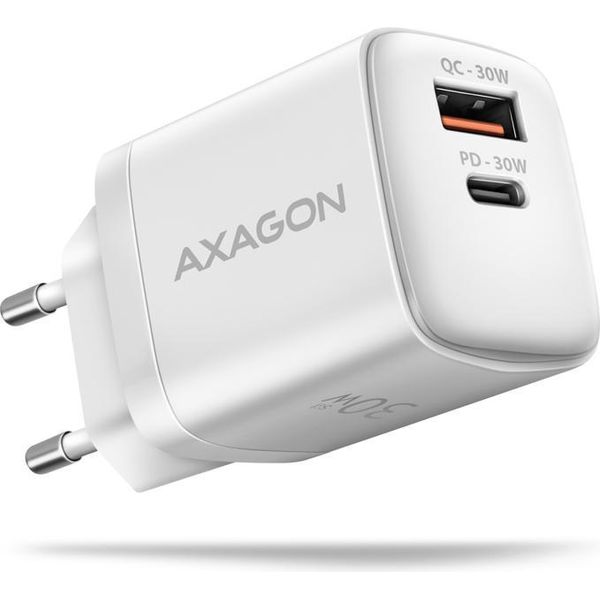 Axagon Axagon ACU-PQ30W LadegeräT Qc3.0.4.0/Afc/Fcp/Pps/Apple+ Pd USB-C 30W - Weiß - Usb Typ C Telefono Cellulare, Smartphone, Smartwatch, Tablet, Universale Bianco Ac Ricarica Rapida Interna-image