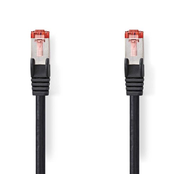 Cavo Di Rete CAT6 | RJ45 Maschio | RJ45 Maschio | S/Ftp | 5,00 M | Rotondo | Lszh | Nero | Etichetta-image