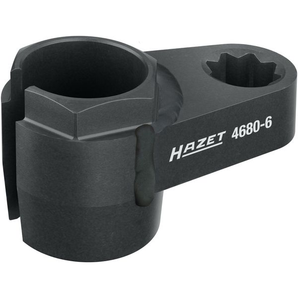 Hazet 4680-6 Chiavi Per Sonde Gas Di Scarico ∙ Quadro Doppio Cavo 1/2 Pollice (12,5 Mm) ∙ Profilo Esagonale Esterno ∙ 24 Mm-image