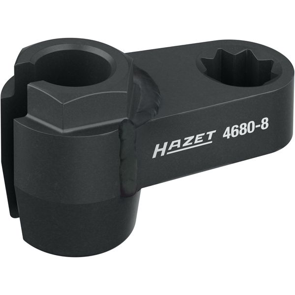 Hazet 4680-8 Chiavi Per Sonde Gas Di Scarico ∙ Quadro Doppio Cavo 1/2 Pollice (12,5 Mm) ∙ Profilo Esagonale Esterno ∙ 17 Mm-image