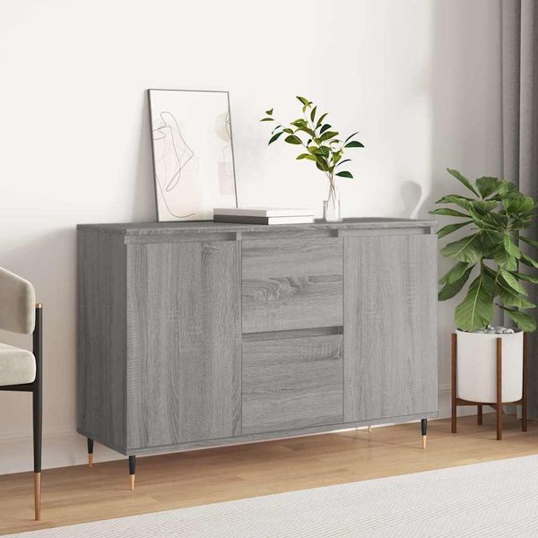 Vidaxl Credenza Grigio Sonoma 101,5X35X70 Cm Materiale A Base Di Legno-image