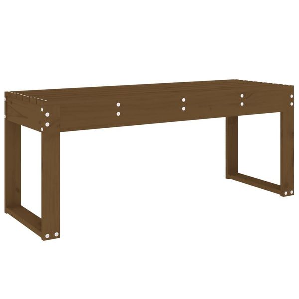 Panchina Da Giardino Marrone Miele 110X38X45 Cm In Legno Di Pino Massiccio-image
