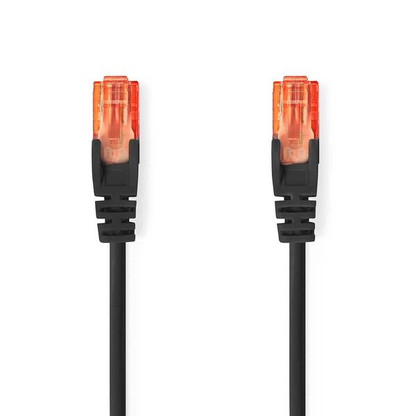 Cavo Di Rete CAT6 | RJ45 Maschio | RJ45 Maschio | U/Utp | 1,00 M | Rotondo | Pvc | Nero | Etichetta-image
