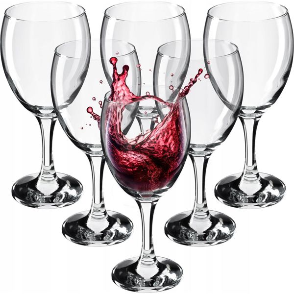 Bicchieri Da Vino Kadax "Odnes"", Calice Da Vino Con Stelo Lungo, Bicchieri Per Vino Rosso E Bianco, 340 Ml, 6 Pezzi"-image