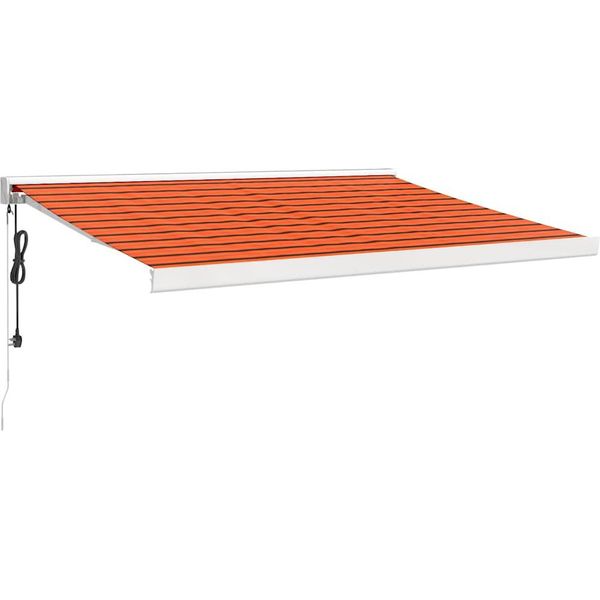 Vidaxl Tenda Da Sole Retrattile Arancione E Marrone 3,5X2,5 M Tessuto E Alluminio-image