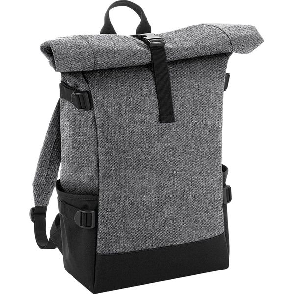 Bagbase - Zaino "Block"", Roll Top BC5478 (Taglia Unica) (Grigio Screziato/Nero)"-image