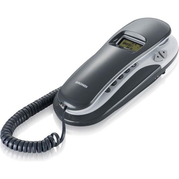 Brondi Kenoby Cid Telefono Fisso Analogico Con Id Chiamante Grigio E Bianco-image