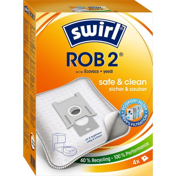 Swirl Rob 2, Sacchetto Per La Polvere, Robot Aspirapolvere, Bianco, Scatola, 4 Pezzo/I-image