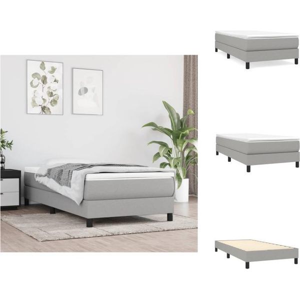 Vidaxl Letto A Molle Insacchettate Grigio Chiaro 80X200 Cm In Tessuto - Letti & Strutture Letto-image