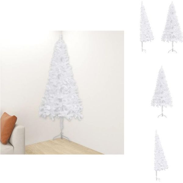Vidaxl Albero Di Natale Artificiale Ad Angolo Bianco 240 Cm Pvc - Alberi Di Natale-image