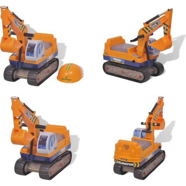 100089 Vidaxl Escavatore Cavalcabile In Plastica Giallo - Escavatore Giocattolo - Escavatore Giocattolo - Escavatori Cavalcabili Per Bambini - Veicoli Elettrici Cavalcabili-image