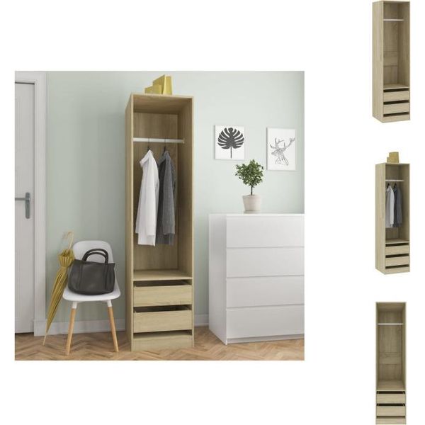 Vidaxl Armadio Con Cassetti In Rovere Sonoma 50X50X200 Cm - Armadi-image