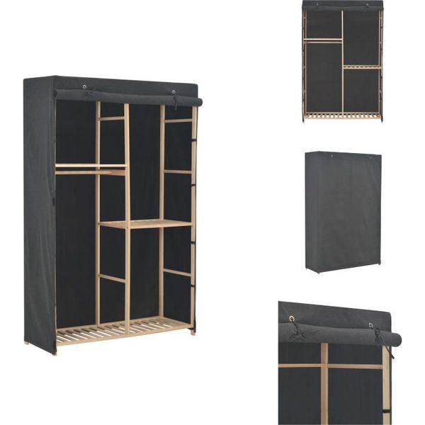 Vidaxl Armadio A 3 Piani Grigio 110 X 40 X 170 Cm In Tessuto - Armadi-image