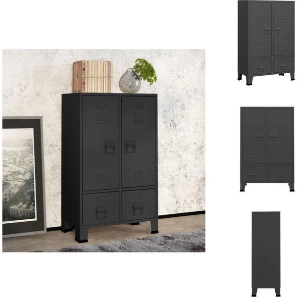 Vidaxl Armadio Stile Industriale Antracite 67X35X107 Cm Acciaio - Armadi-image