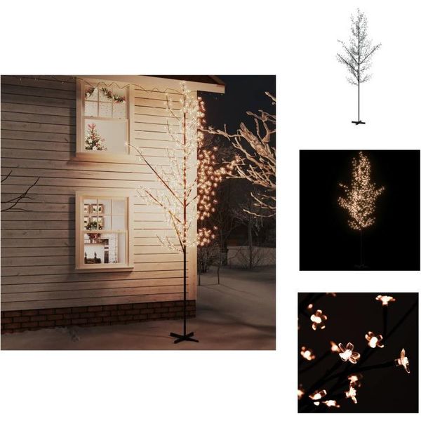Vidaxl Albero Led Con Fiori Di Ciliegio Bianco Caldo 672 Led 400 Cm - Alberi Di Natale-image